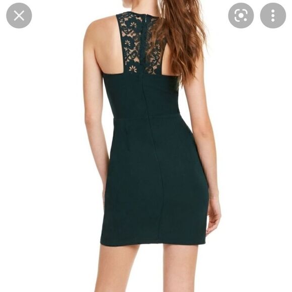 19 Cooper Sheath Cocktail Dress Green Halter Lace - Picture 2 of 10